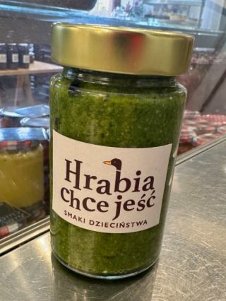 Rzemieślnicze pesto bazyliowo - pistacjowe w słoiku 350 ml