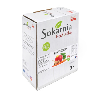 Sok 100% WARZYWNE TRIO z jabłkiem: Jabłko, Jarmuż, Marchew i Pietruszka (dawniej antybiotyk) 3L