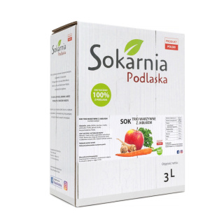 Sok 100% WARZYWNE TRIO z jabłkiem: Jabłko, Jarmuż, Marchew i Pietruszka (dawniej antybiotyk) 3L