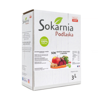 Sok 100% WARZYWNY KWARTET z jabłkiem: Jabłko, Jarmuż, Burak, Marchew, Pietruszka 3L