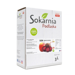 Sok 100% jabłkowy tłoczony z burakiem 3L