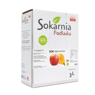 Sok 100% jabłkowy tłoczony z gruszką 3L