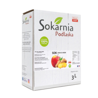 Sok 100% jabłkowy tłoczony z imbirem 3L