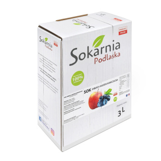 Sok 100% jabłkowy tłoczony z jagodą kamczacką 3L
