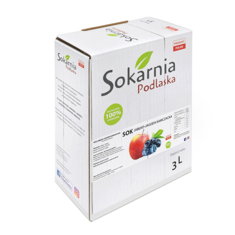 Naturalny sok 100% jabłko - jagoda kamczacka Naturalny sok 100% jabłko - jagoda kamczacka