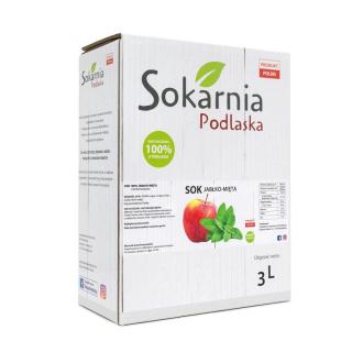 Sok 100% jabłkowy tłoczony z miętą ogrodową 3L