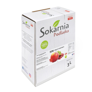 Sok 100% jabłkowy tłoczony z tłoczony z rabarbarem 3L