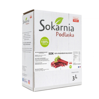 Sok 100 % rabarbar malinowy 3L