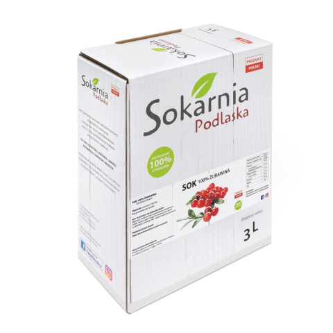Naturalny sok 100% żurawina w kartonie Naturalny sok 100% żurawina w kartonie