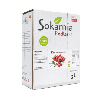 Naturalny sok 100% żurawina 3L