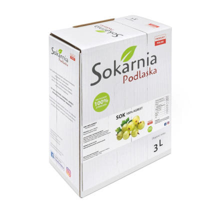 Naturalny sok 100 % agrest 3L