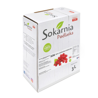 Naturalny sok 100% czerwona porzeczka 3L