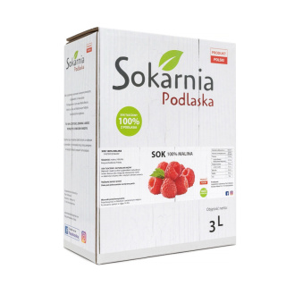 Naturalny sok 100% malina 3L