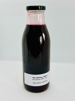 Naturalny sok malinowy o konsystencji syropu 500 ml