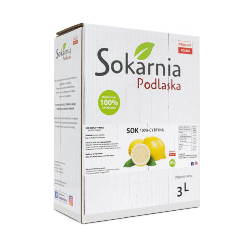 Natualny sok z cytryny 100% w kartonie 3L Natualny sok z cytryny 100% w kartonie 3L