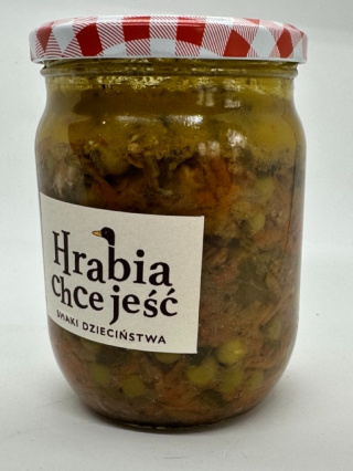 Wołowina z groszkiem w słoiku 500 ml