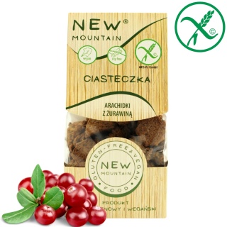 Bezglutenowe ciasteczka arachidowe z żurawiną 220g