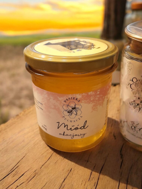 Miód akacjowy w słoiku 450g Miód akacjowy w słoiku 450g