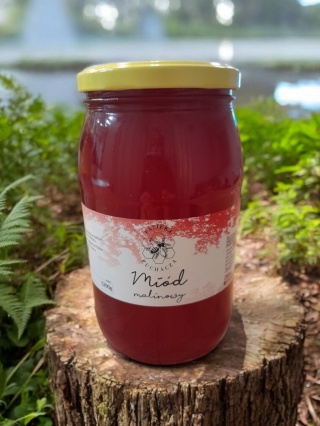 Miód malinowy w słoiku 1200g