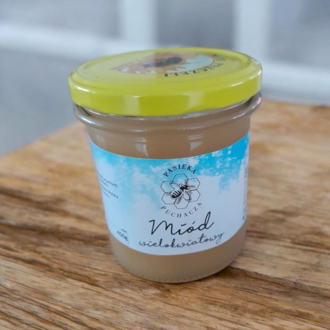 Miód wielokwiatowy w słoiku 450g Miód wielokwiatowy w słoiku 450g