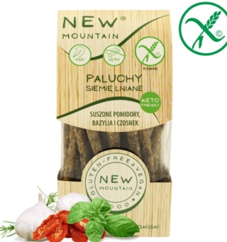 Paluchy lniane z suszonymi pomidorami, bazylią i czosnkiem 200g