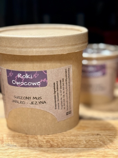 Suszone rolki owocowe jabłko-jeżyna 100g i 30g