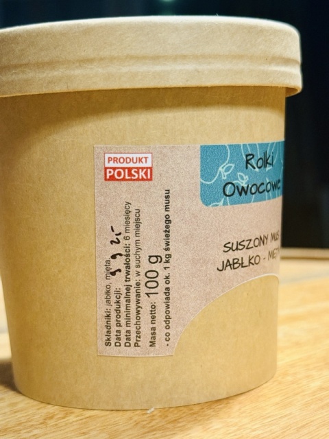 Suszone rolki owocowe jabłko-mięta 100g