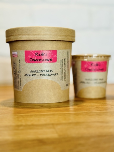 Suszone rolki jabłko- malina 100g i 30g