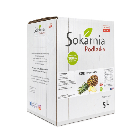Naturalny sok 100% ananasowy 5L Naturalny sok 100% ananasowy 5L