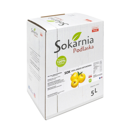 Naturalny sok 100% jabłko antonówka 5L