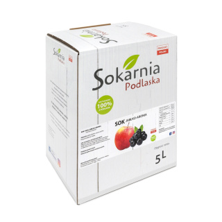 Sok 100% jabłkowy tłoczony z aronią 5L