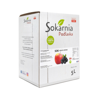 Sok 100% jabłkowy tłoczony z aronią 5L