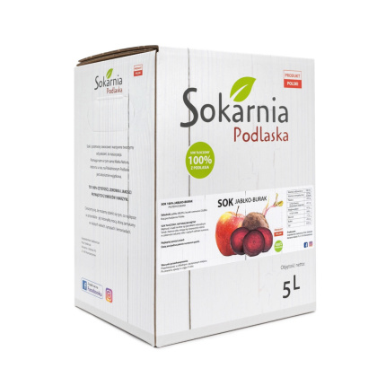 Sok 100% jabłkowy tłoczony z burakiem 5L