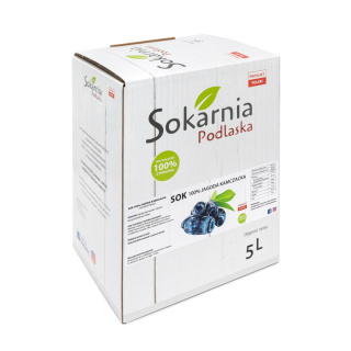 Sok 100% jabłkowy tłoczony z jagodą kamczacką 5L