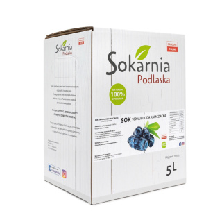 Sok 100% jabłkowy tłoczony z jagodą kamczacką 5L