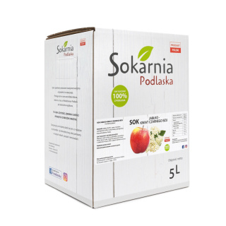 Sok 100% jabłkowy tłoczony z kwiatem czarnego bzu 5L