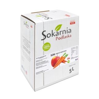 Sok 100% jabłkowy tłoczony z marchewką 5L
