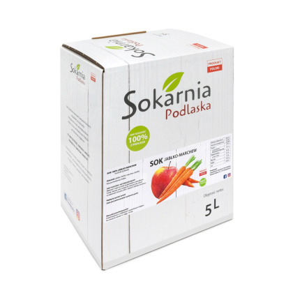 Sok 100% jabłkowy tłoczony z marchewką 5L