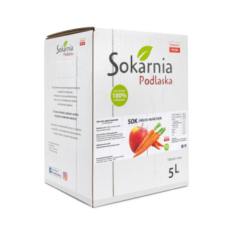 Sok 100% jabłkowy tłoczony z marchewką 5L