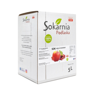 Sok 100% jabłkowy tłoczony z tłoczony z rabarbarem 5L